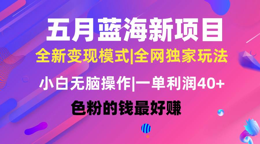 五月蓝海项目全新玩法，小白无脑操作，一天几分钟，矩阵操作，月入4万+白米粥资源网-汇集全网副业资源白米粥资源网