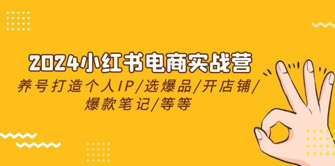 2024小红书电商实战营，养号打造IP/选爆品/开店铺/爆款笔记/等等（24节）白米粥资源网-汇集全网副业资源白米粥资源网