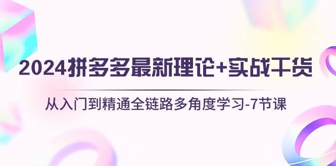 2024拼多多 最新理论+实战干货，从入门到精通全链路多角度学习-7节课白米粥资源网-汇集全网副业资源白米粥资源网