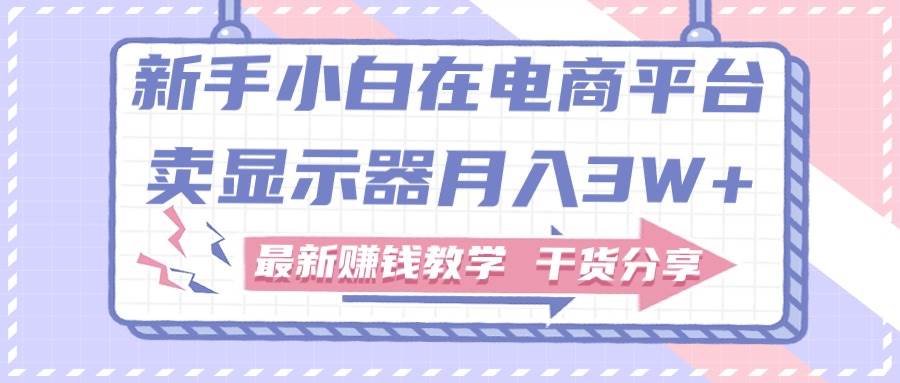 新手小白如何做到在电商平台卖显示器月入3W+，最新赚钱教学干货分享白米粥资源网-汇集全网副业资源白米粥资源网