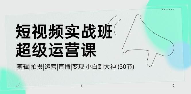 短视频实战班-超级运营课，|剪辑|拍摄|运营|直播|变现 小白到大神 (30节)白米粥资源网-汇集全网副业资源白米粥资源网