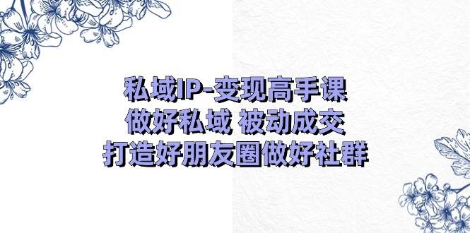 私域IP-变现高手课：做好私域 被动成交，打造好朋友圈做好社群（18节）白米粥资源网-汇集全网副业资源白米粥资源网