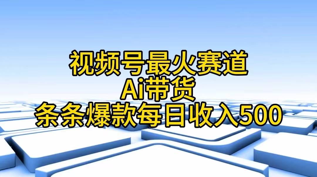 视频号最火赛道——Ai带货条条爆款每日收入500白米粥资源网-汇集全网副业资源白米粥资源网