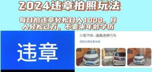2024违章拍照新玩法，推广躺赚+拍照赚钱双模式，日入1000+白米粥资源网-汇集全网副业资源白米粥资源网