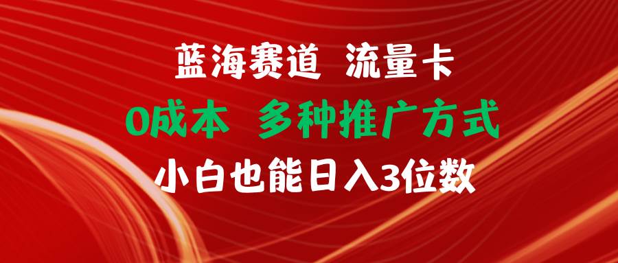 蓝海赛道 流量卡 0成本 小白也能日入三位数白米粥资源网-汇集全网副业资源白米粥资源网