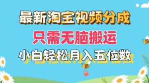 最新淘宝视频分成,只需无脑搬运,小白也能轻松月入五位数,可矩阵批量...白米粥资源网-汇集全网副业资源白米粥资源网