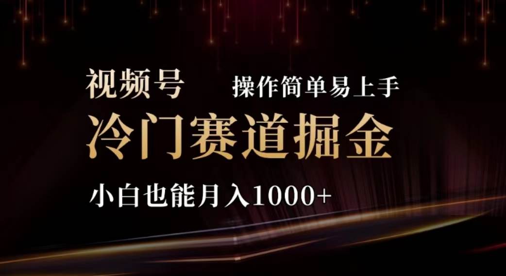 2024视频号冷门赛道掘金，操作简单轻松上手，小白也能月入1000+白米粥资源网-汇集全网副业资源白米粥资源网