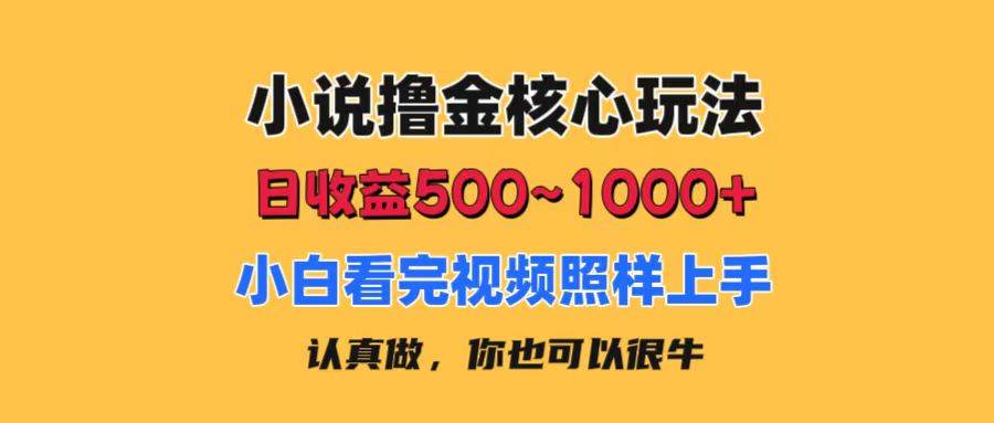 小说撸金核心玩法，日收益500-1000+，小白看完照样上手，0成本有手就行白米粥资源网-汇集全网副业资源白米粥资源网