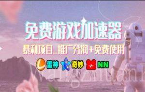 游戏加速器推广，一个月几百到几千的小项目，你看的上么？白米粥资源网-汇集全网副业资源白米粥资源网