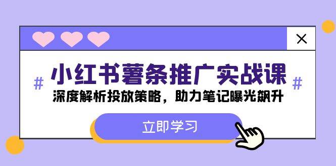 小红书-薯 条 推 广 实战课：深度解析投放策略，助力笔记曝光飙升白米粥资源网-汇集全网副业资源白米粥资源网