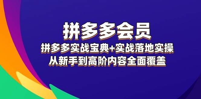 拼多多 会员，拼多多实战宝典+实战落地实操，从新手到高阶内容全面覆盖白米粥资源网-汇集全网副业资源白米粥资源网