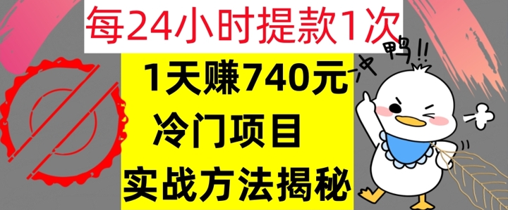 1天赚740元，24小时提款1次，冷门项目，实战方法公开【干货】白米粥资源网-汇集全网副业资源白米粥资源网