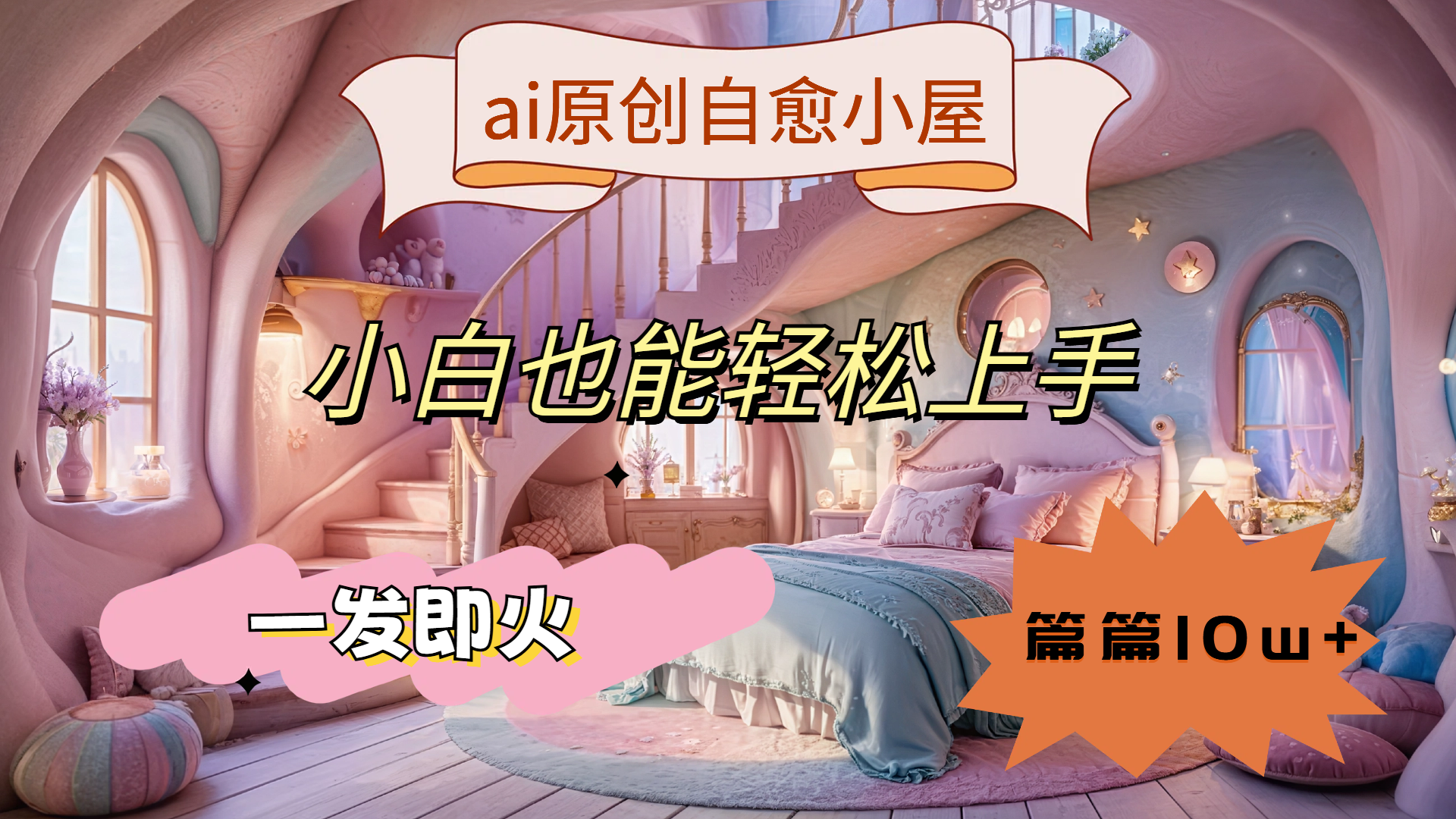 ai原创治愈小屋，小白也能轻松上手，一发即火，篇篇10w+白米粥资源网-汇集全网副业资源白米粥资源网