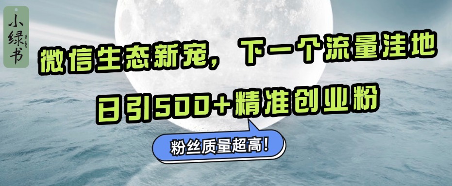 微信生态新宠小绿书：下一个流量洼地，粉丝质量超高，日引500+精准创业粉，白米粥资源网-汇集全网副业资源白米粥资源网