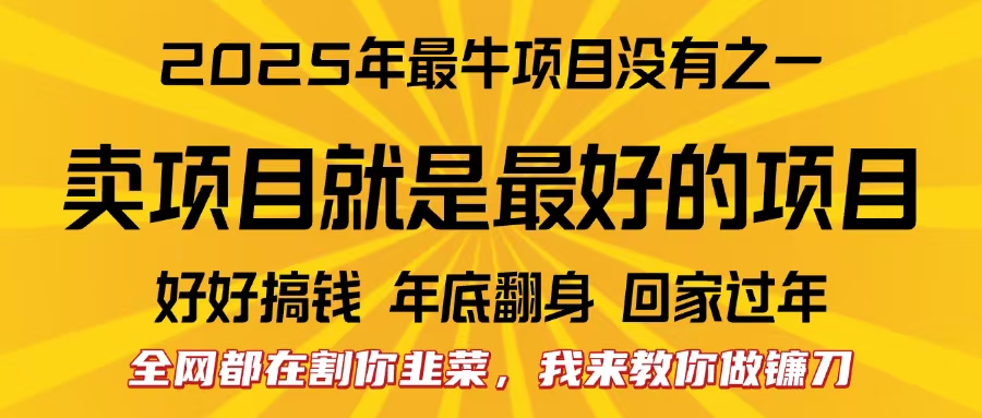 全网都在割你韭菜，我来教你做镰刀。卖项目就是最好的项目，2025年最牛互联网项目白米粥资源网-汇集全网副业资源白米粥资源网