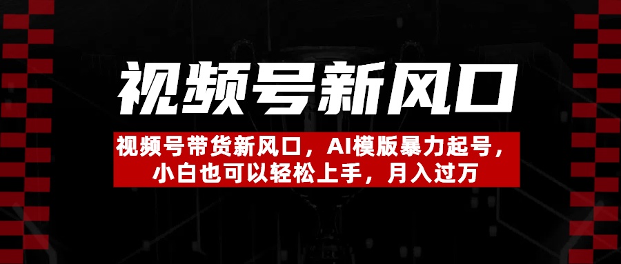 视频号带货新风口，AI模版暴力起号，小白也可以轻松上手，月入过万白米粥资源网-汇集全网副业资源白米粥资源网