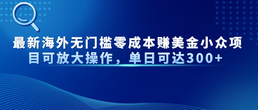 最新海外无门槛美金小众项目可放大操作，单日可达300+白米粥资源网-汇集全网副业资源白米粥资源网
