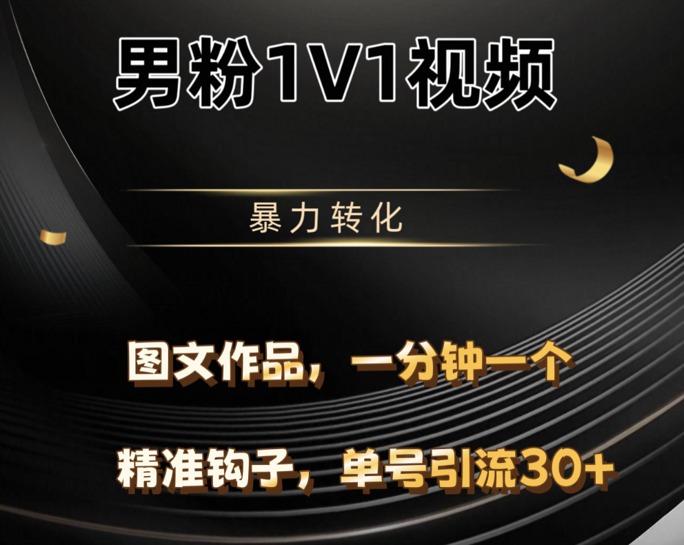 男粉1V1视频，硬改摄像头，高客单暴力转化，单日600+白米粥资源网-汇集全网副业资源白米粥资源网