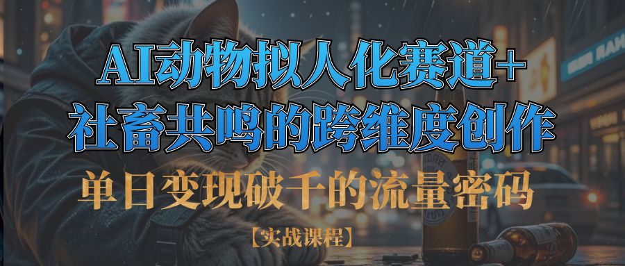 单日变现破千的流量密码,AI动物拟人化赛道+社畜共鸣的跨维度创作白米粥资源网-汇集全网副业资源白米粥资源网
