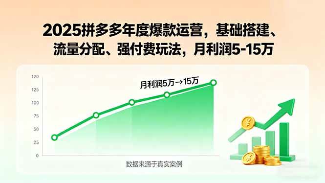 （15973期）2025拼多多年度爆款运营，基础搭建、流量分配、强付费玩法，月利润5-15万白米粥资源网-汇集全网副业资源白米粥资源网