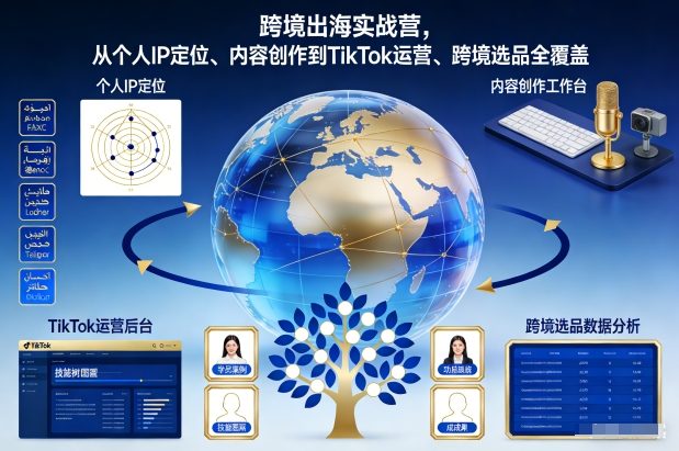 跨境出海实战营，从个人IP定位、内容创作到TikTok运营、跨境选品全覆盖白米粥资源网-汇集全网副业资源白米粥资源网