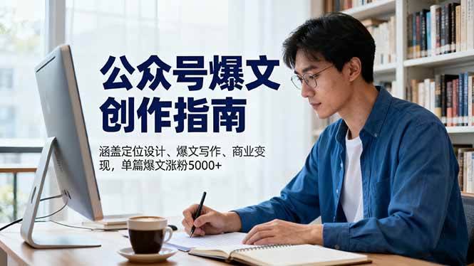 (16380期)公众号爆文创作指南,涵盖定位设计+爆文写作+商业变现,单篇爆文涨粉5000+白米粥资源网-汇集全网副业资源白米粥资源网