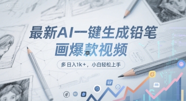 最新AI一键生成铅笔画爆款视频，多平台分发，日 入1k+，小白轻松上手【揭秘】白米粥资源网-汇集全网副业资源白米粥资源网