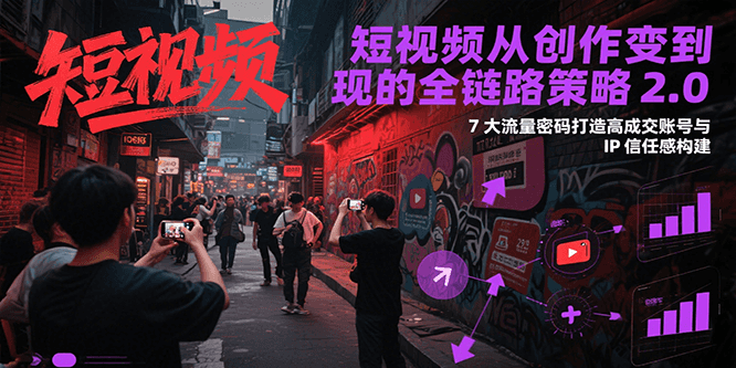 短视频从创作到变现的全链路策略2.0，7大流量密码构建IP信任感打造高成交账号白米粥资源网-汇集全网副业资源白米粥资源网