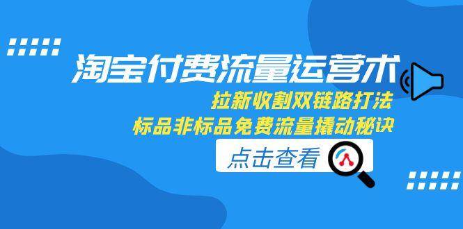 （15135期）淘宝付费流量运营术，拉新收割双链路打法，标品非标品免费流量撬动秘诀白米粥资源网-汇集全网副业资源白米粥资源网