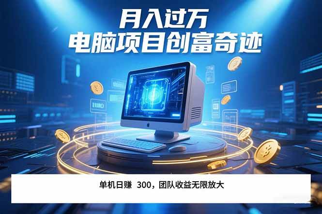（15405期）最新电脑项目单机每天收益300+ 带有团队管道收益 可无限放大 月入过万…白米粥资源网-汇集全网副业资源白米粥资源网