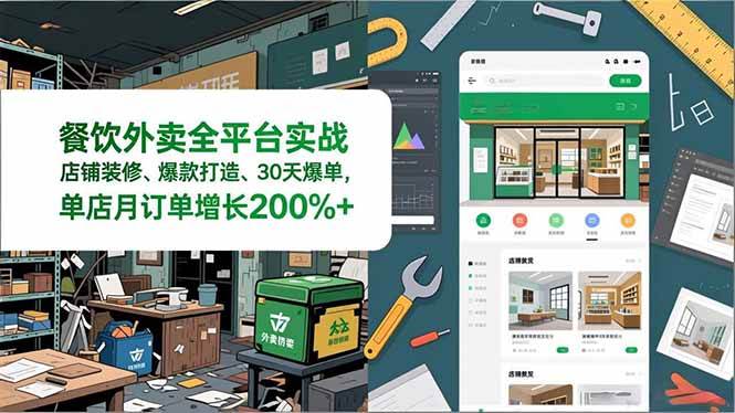 （16978期）餐饮外卖全平台实战，店铺装修、爆款打造、30天爆单，手把手教学，单店月订单增长200%+白米粥资源网-汇集全网副业资源白米粥资源网
