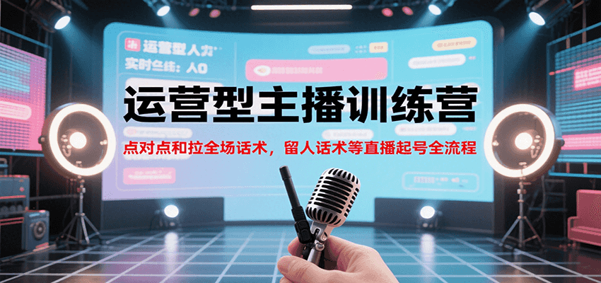 运营型主播训练营，点对点和拉全场话术，留人话术等直播起号全流程（更新7月）白米粥资源网-汇集全网副业资源白米粥资源网