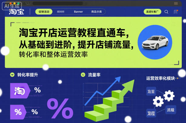 淘宝开店运营教程直通车，从基础到进阶，提升店铺流量，转化率和整体运营效率（更新11月）白米粥资源网-汇集全网副业资源白米粥资源网