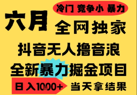 25年6月高爆抖音无人直播最新撸音浪掘金项目，小白可做，无脑日入1k+，门槛低可批量矩阵【揭秘】白米粥资源网-汇集全网副业资源白米粥资源网