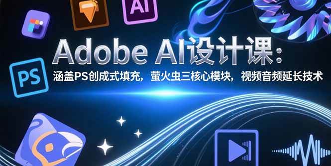 （15469期）Adobe AI设计课：涵盖PS创成式填充，萤火虫三核心模块，视频音频延长技术白米粥资源网-汇集全网副业资源白米粥资源网