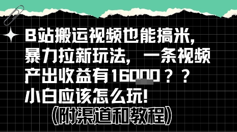 b站掘金计划？搬运视频也能挣拉新的收益，小白应该怎么玩！白米粥资源网-汇集全网副业资源白米粥资源网