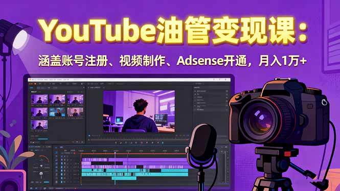 （15987期）2025YouTube油管变现课：涵盖账号注册、视频制作、Adsense开通，月入1万+白米粥资源网-汇集全网副业资源白米粥资源网