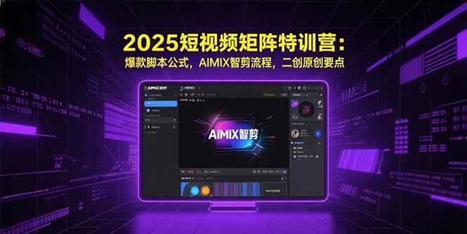 （15475期）2025短视频矩阵特训营：爆款脚本公式，AIMIX智剪流程，二创原创要点白米粥资源网-汇集全网副业资源白米粥资源网