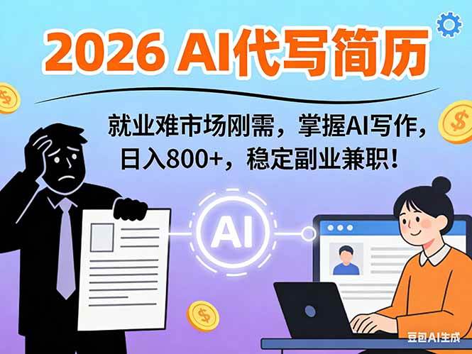 （17119期）AI代写简历，超暴利，用万能模板月入1-3万实战教程，2026年市场刚需！白米粥资源网-汇集全网副业资源白米粥资源网