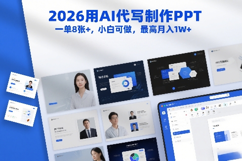 2026用AI代写制作PPT，一单8张+，小白可做，最高月入1W+白米粥资源网-汇集全网副业资源白米粥资源网