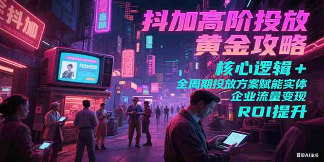 抖加高阶投放黄金攻略：核心逻辑全周期投放方案赋能实体企业流量变现 ROI 提升白米粥资源网-汇集全网副业资源白米粥资源网