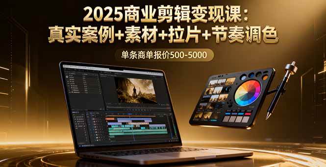 （16130期）2025商业剪辑变现课：真实案例+素材+拉片+节奏调色，单条商单报价500-5000白米粥资源网-汇集全网副业资源白米粥资源网
