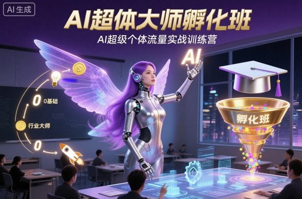 AI超体大师孵化班，AI超级个体流量实战训练营白米粥资源网-汇集全网副业资源白米粥资源网