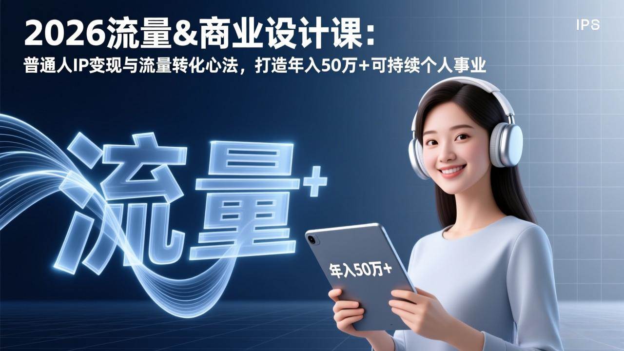 （17246期）2026流量&商业设计课：普通人IP变现与流量转化心法，打造年入50万+可持续个人事业白米粥资源网-汇集全网副业资源白米粥资源网