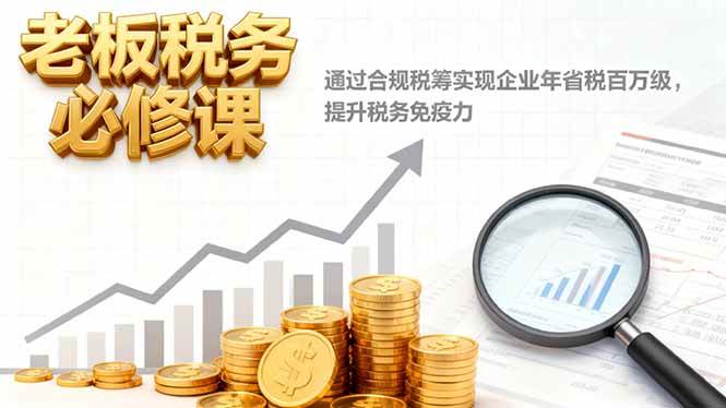 （16426期）老板税务必修课，通过合规税筹实现企业年省税百万级，提升税务免疫力白米粥资源网-汇集全网副业资源白米粥资源网