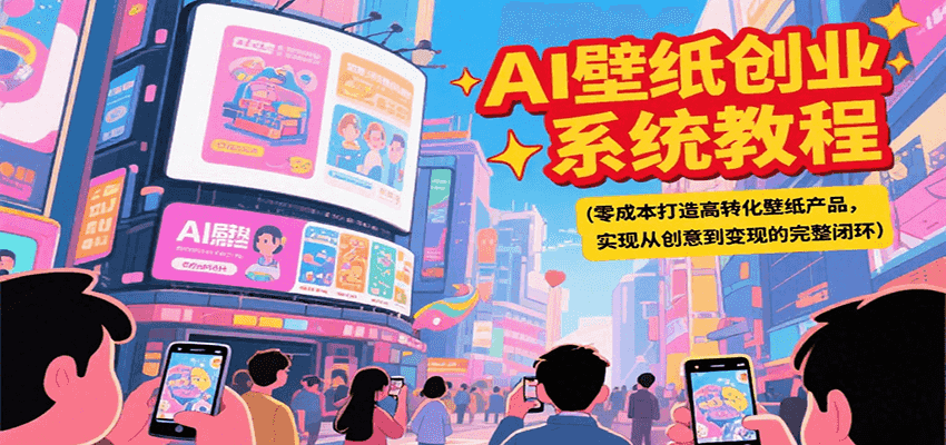 AI壁纸创业系统教程，零成本打造高转化壁纸产品，实现从创意到变现的完整闭环白米粥资源网-汇集全网副业资源白米粥资源网