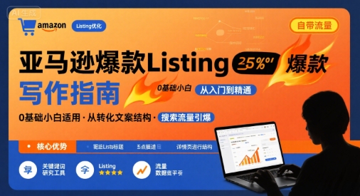 亚马逊爆款Listing写作方法，亚马逊0基础小白也能写爆款自带流量的Listing白米粥资源网-汇集全网副业资源白米粥资源网