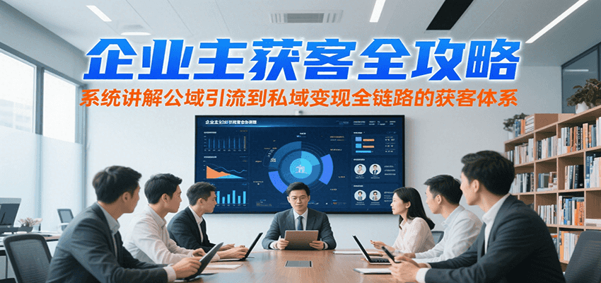 企业主获客全攻略，系统讲解公域引流到私域变现全链路的获客体系白米粥资源网-汇集全网副业资源白米粥资源网
