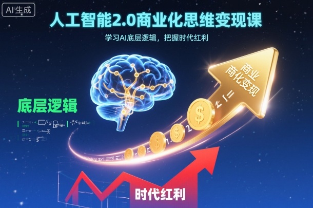 人工智能2.0商业化思维变现课,学习AI底层逻辑,把握时代红利白米粥资源网-汇集全网副业资源白米粥资源网