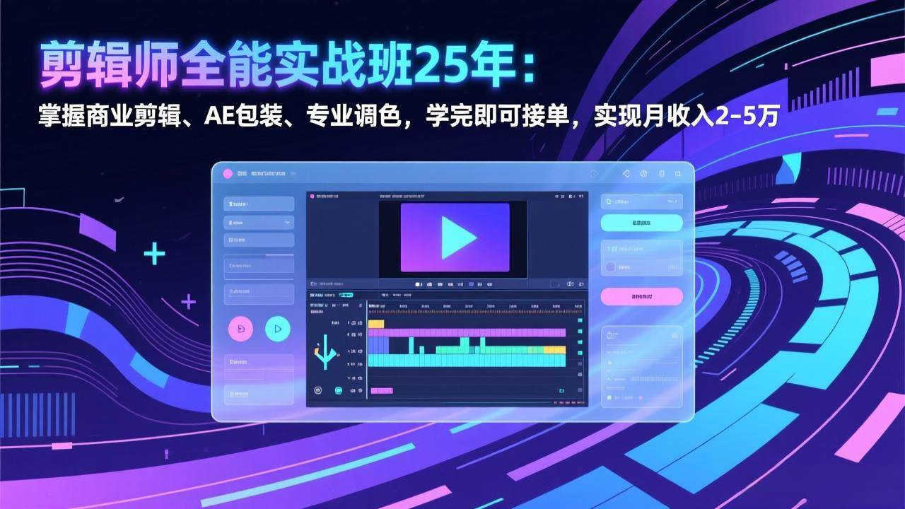 （17294期）剪辑师全能实战班25年：掌握商业剪辑、AE包装、专业调色，学完即可接单，实现月收入2-5万白米粥资源网-汇集全网副业资源白米粥资源网